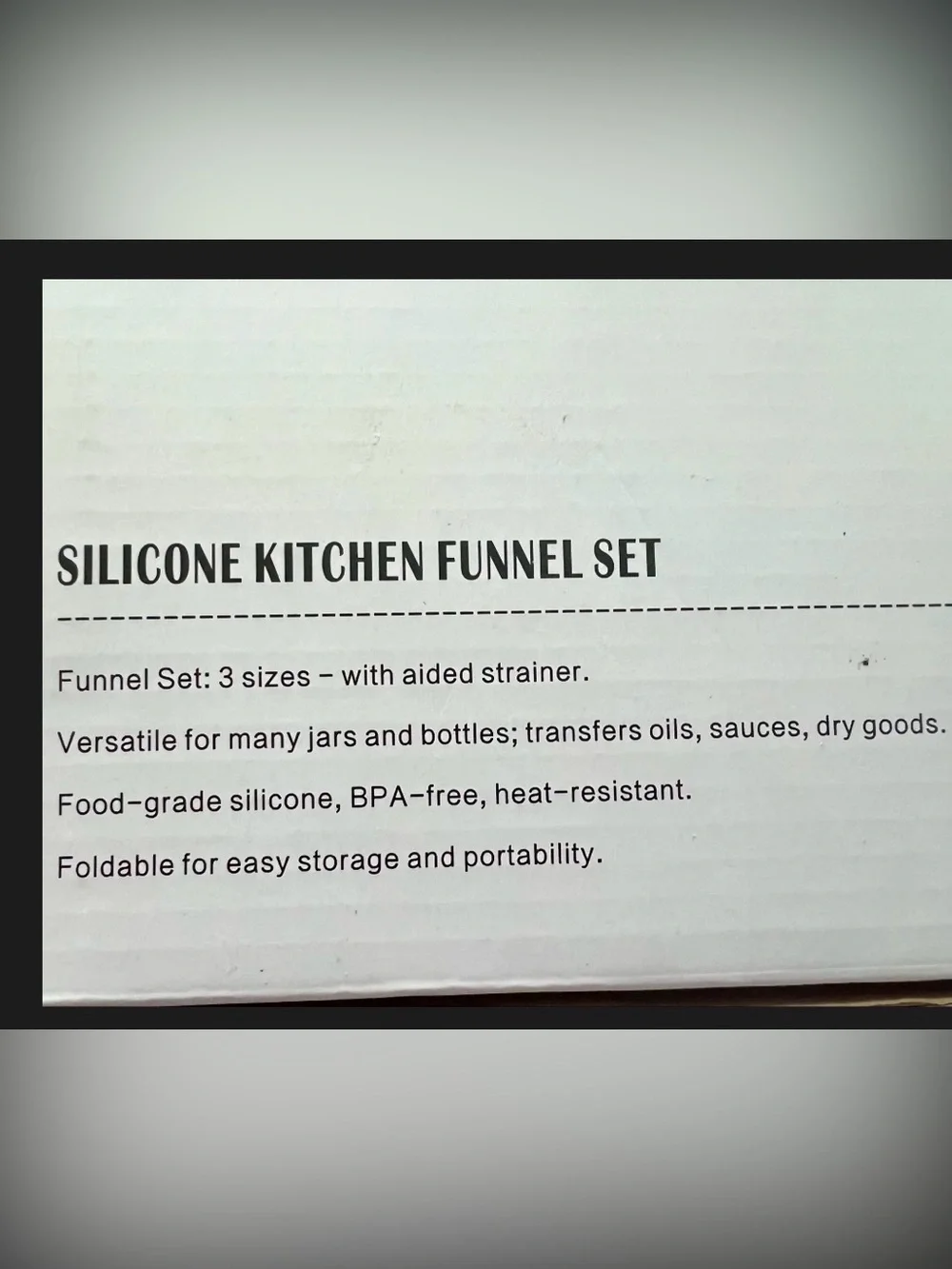 NIB!! Set of 3 Silicone Kitchen Funnels